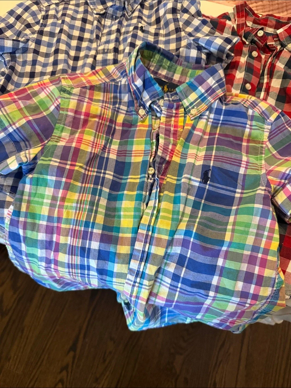 Ralph Lauren Boys' Multicolor Plaid Short-Sleeve Button-Down Shirts
